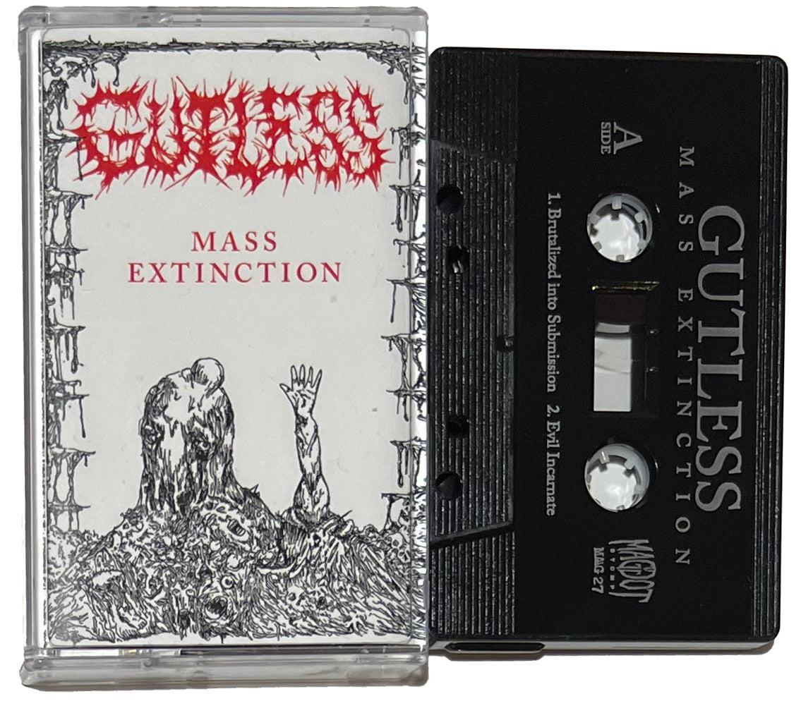 Gutless " Mass Extinction " Cassette Tape rare 2nd pressing death metal magoot stomp
