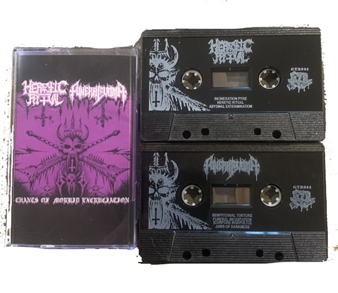 Funeral Vomit /  Heretic Ritual – Chants of Morbid Excruciation Cassette Tape