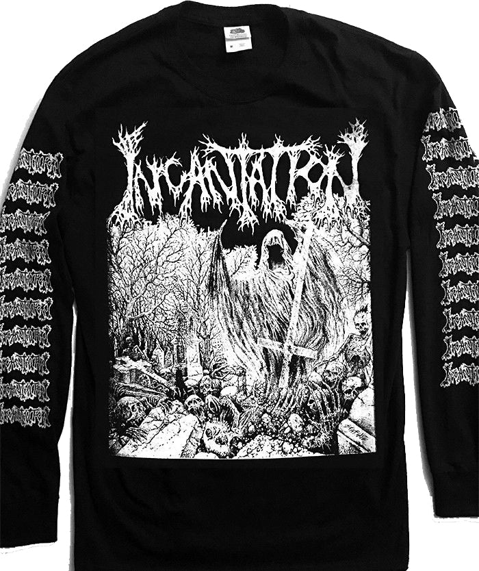 Incantation " Rotting Spiritual Embodiment " Long Sleeve T shirt with Sleeve Prints