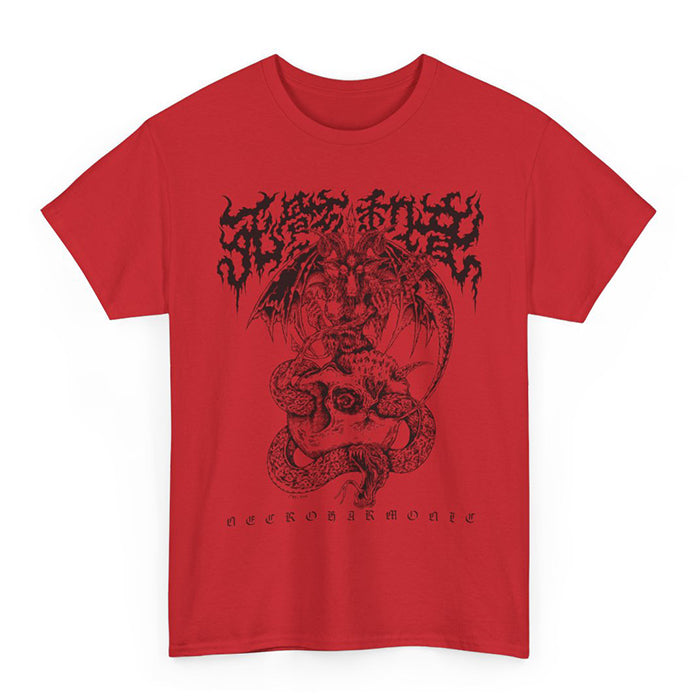 Necroharmonic " Kanji Death Metal " T shirt  Red