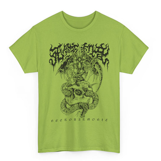Necroharmonic " Kanji Death Metal " T shirt Horror Green