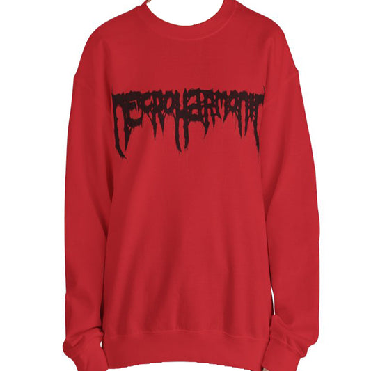 Necroharmonic logo Red Crew Neck Sweatshirt