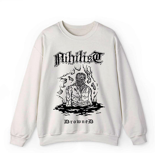 Nihilist " Drowned " Sweatshirt White