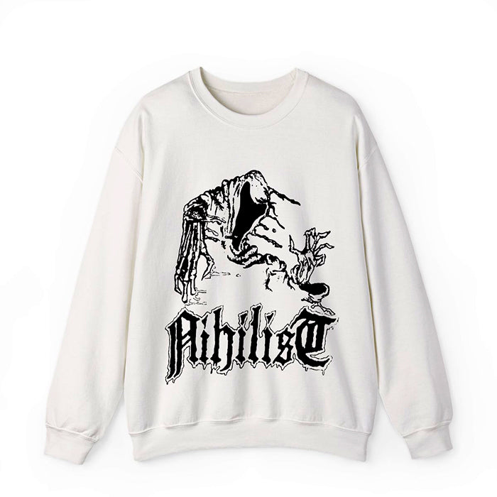 Nihilist Ghost Sweatshirt white