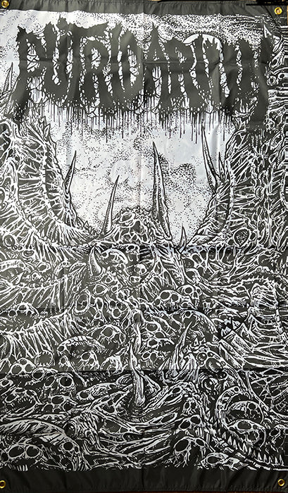 Putridarium " Dissemination " Banner Flag Necroharmonic Shoggoth Kinetics art artwork killer gore