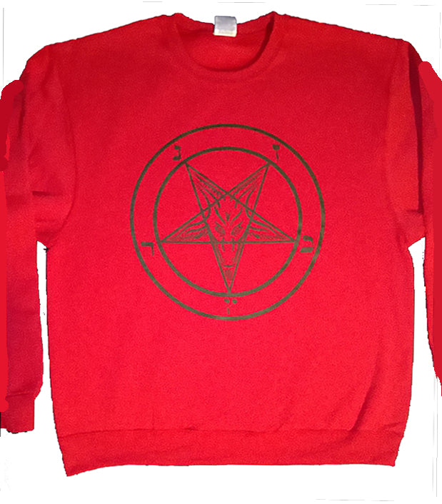 Pentagram Sweatshirt Red with black print