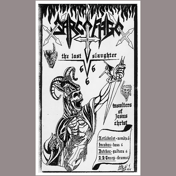 sarcofago insulter flag actual black metal brazil LP unreleased the last slaughter record vinyl