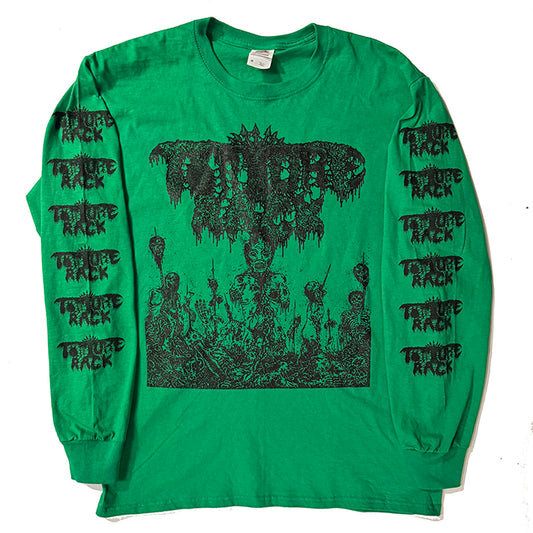 Torture Rack  " Pit Of Limbs " Longsleeve Green T-shirt with sleeve print