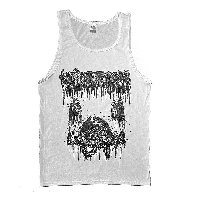 Undergang - Putrid - Tank Top T shirt / White Tank w/ Black  print  