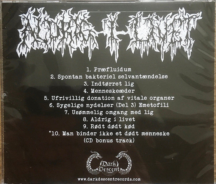 Undergang “ Aldrig i livet " Cd cover death metal sickest back cover Danish death Denmark