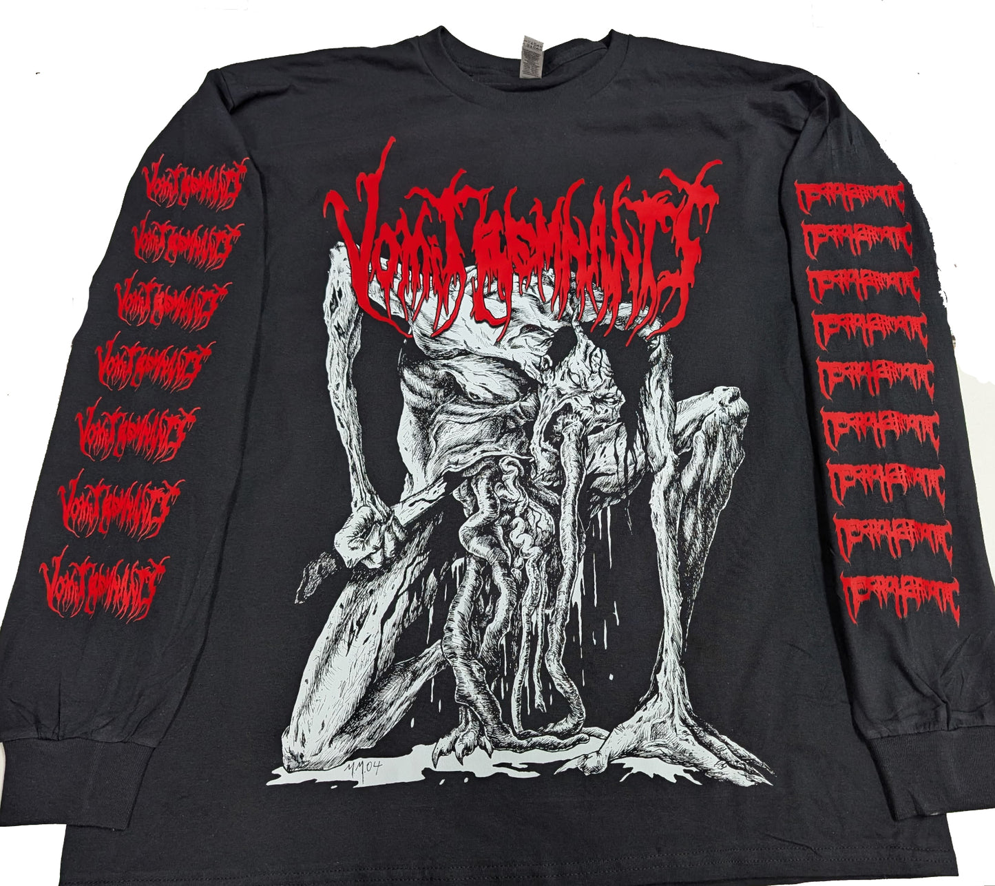 Vomit Remnants Long sleeve T shirt with sleeve prints