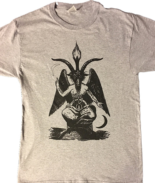 Baphomet Athletic Heather Grey T shirt black Print