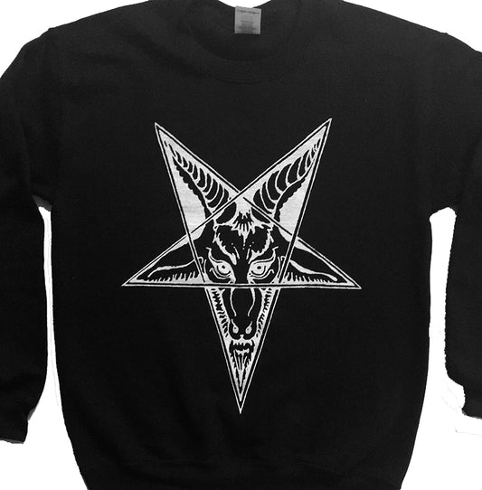 baphomet sweat shirt fleece pullover dark evil T shirt tee satanic SATAN halloween goat costume