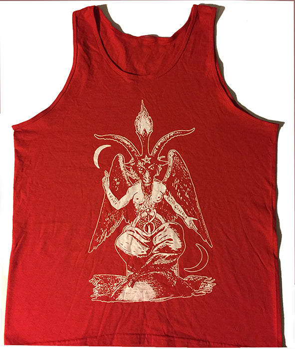 BAPHOMET RED  tanktop muscle tee satanic SATAN halloween goat costume