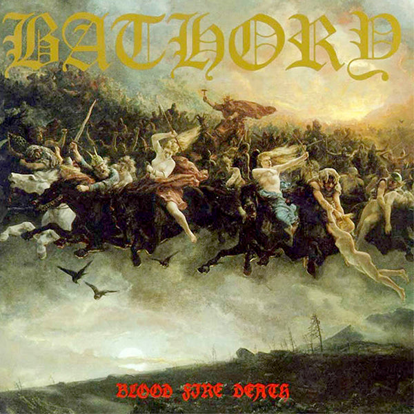 Bathory lp blood fire death  flag tapestry shirt yellow goat satanic thrash black metal