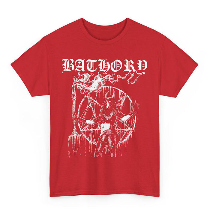 Bathory " Satan My Master " T shirt Red