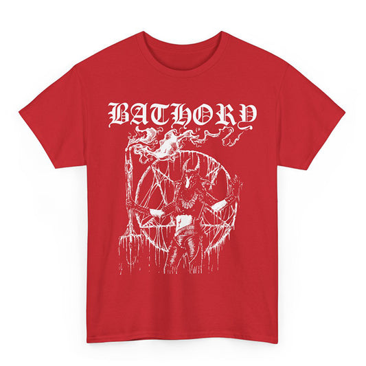 Bathory " Satan My Master " T shirt Red