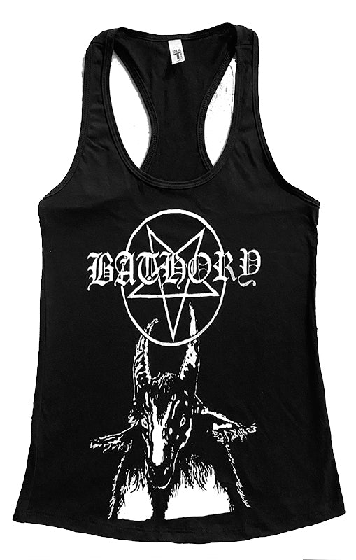 Bathory " Pentagram Goat " Racer Back Ladies Tank Top T shirt