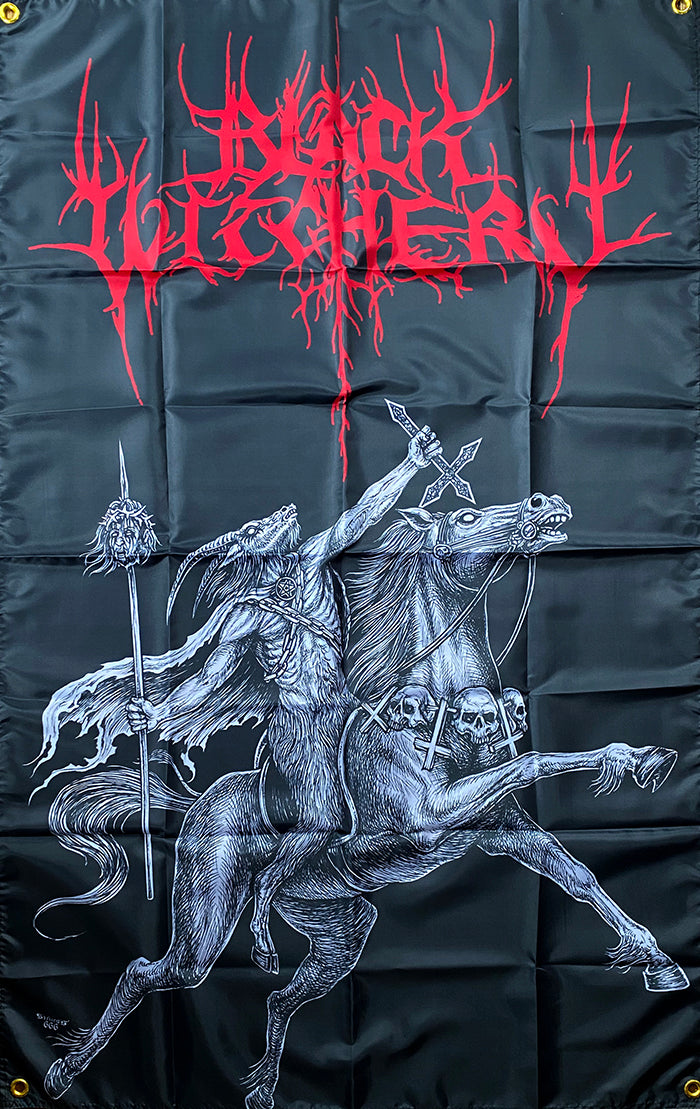 black witchery flag black metal blasphemy moyen like art flag graveyard pentagram