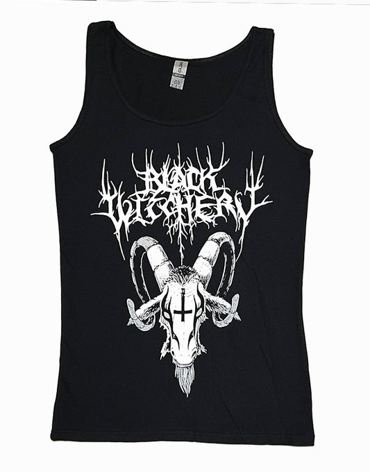 Ladies black witchery flag black metal blasphemy tank top tanktop satan satanic halloween