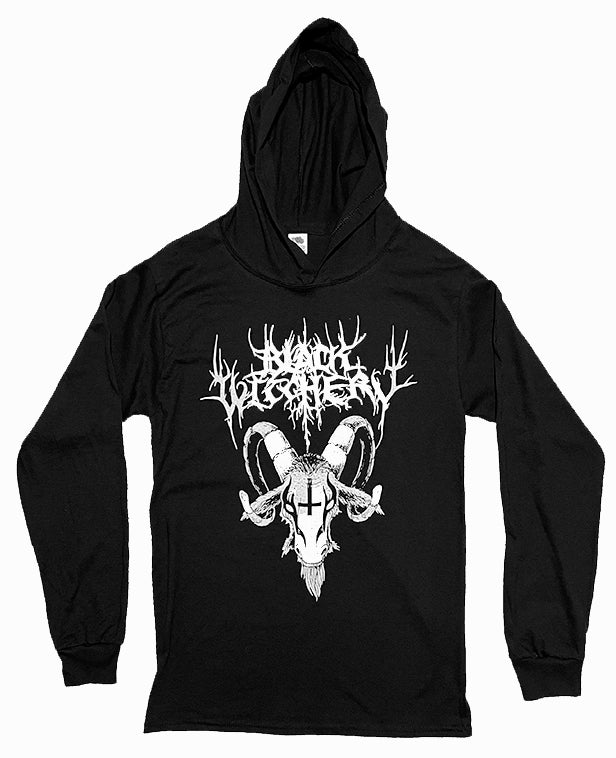 Black Witchery Goat Hooded Long Sleeve Hoodie T Shirt