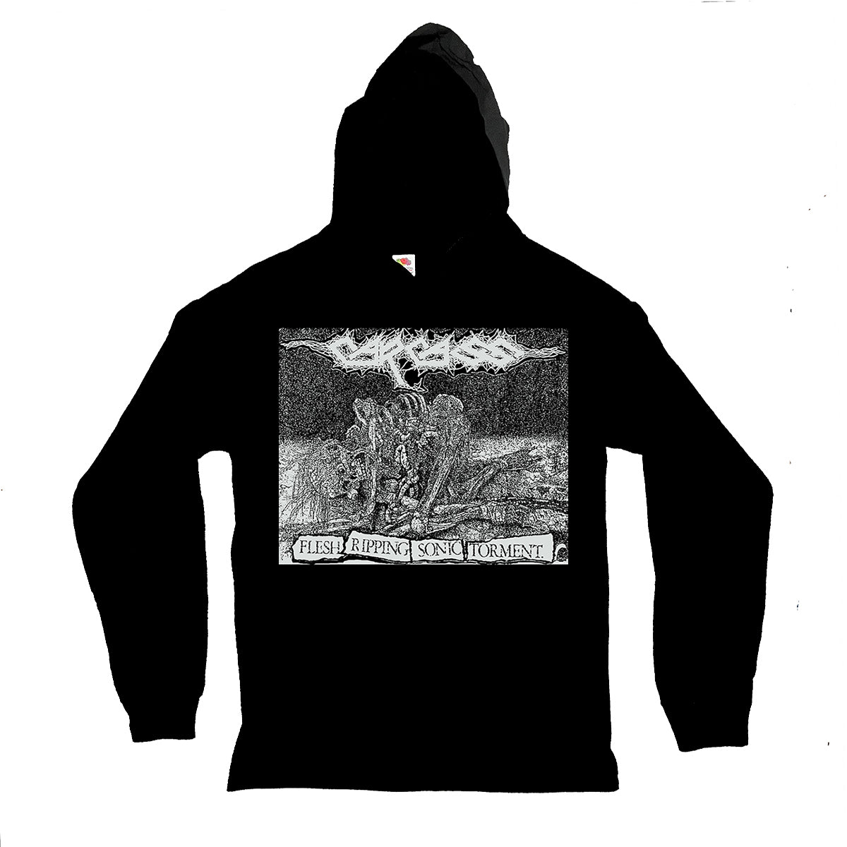 Grindcore demo shirt Carcass " Flesh Ripping Sonic Torment " Hooded Shirt death metal