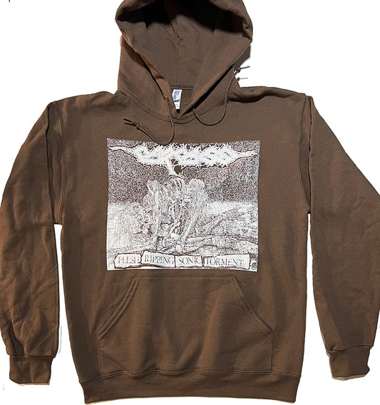 Carcass " Flesh Ripping Sonic Torment " Hoodie Brown hooded Sweatshirt 