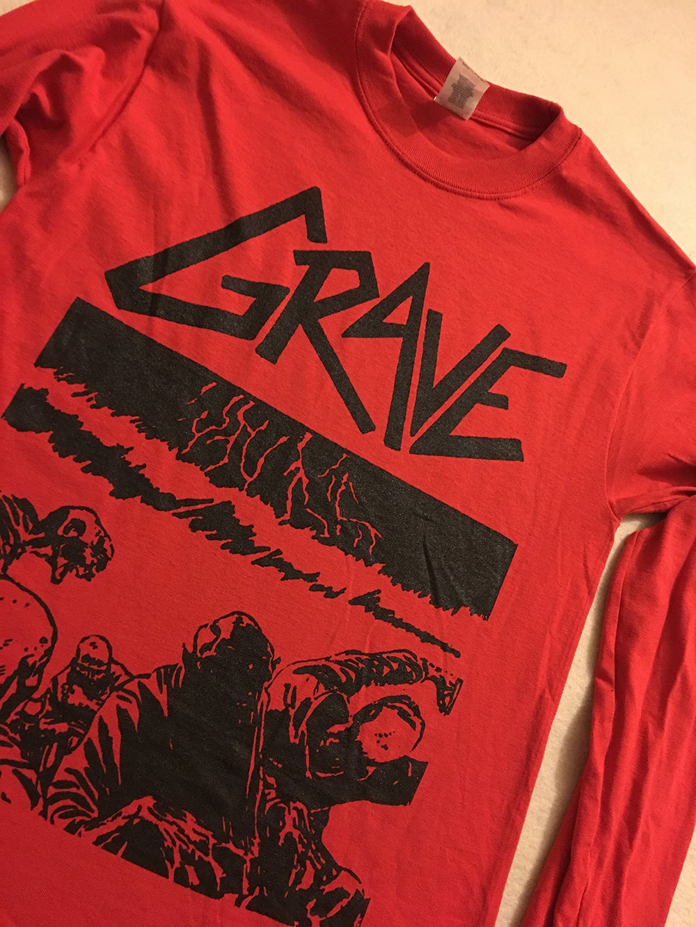 Grave " Sick Disgust Eternal " Red Long Sleeve T shirt
