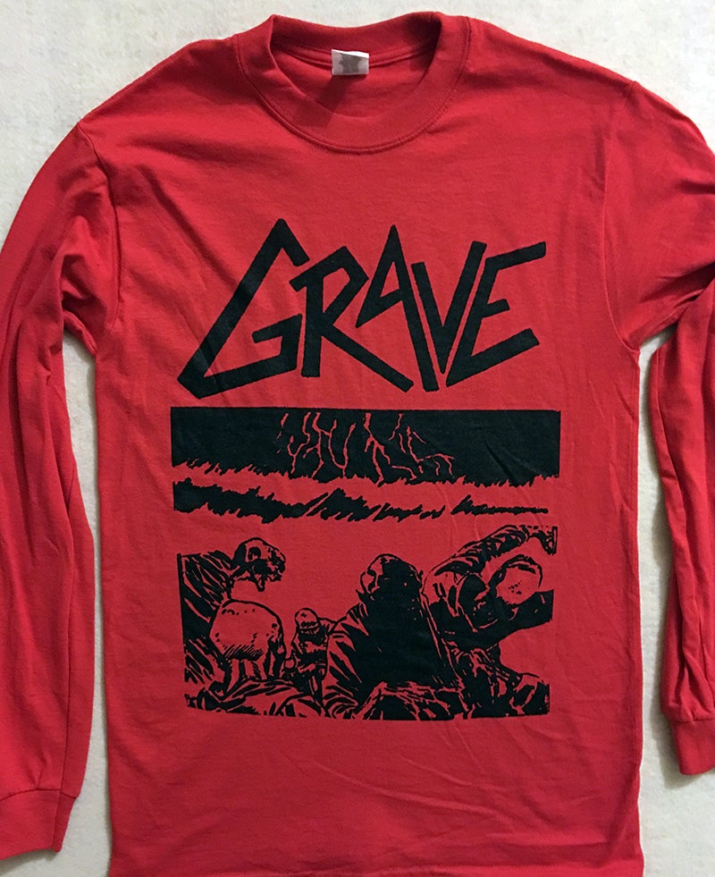 Grave " Sick Disgust Eternal " Red Long Sleeve T shirt