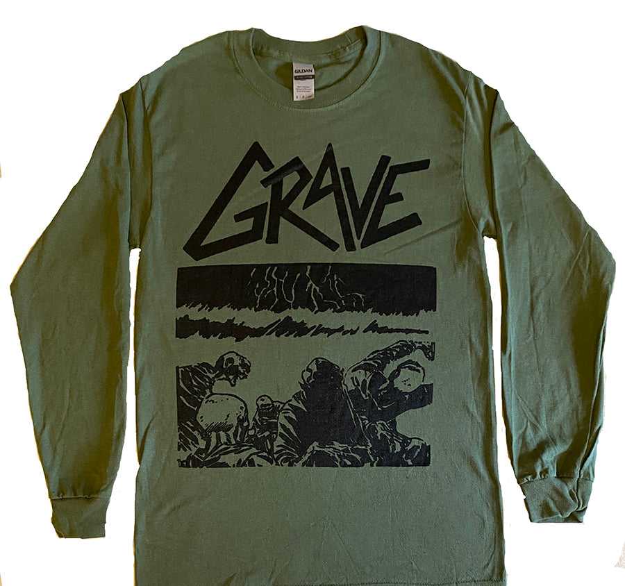 Grave " Sick Disgust Eternal " Military Green swedish death metal from the demo cover
