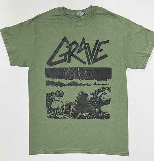 Grave " Sick Disgust Eternal " Green T shirt