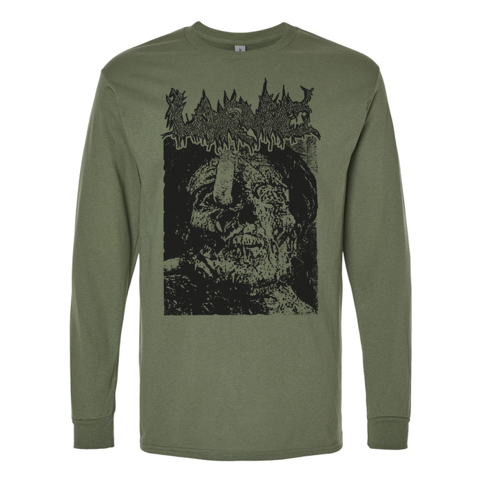 Larvae Lust for the Dead long sleeve military green front