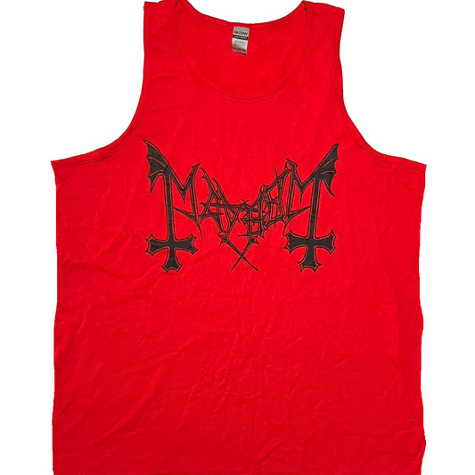 Mayhem " Logo " Men's Red tank top