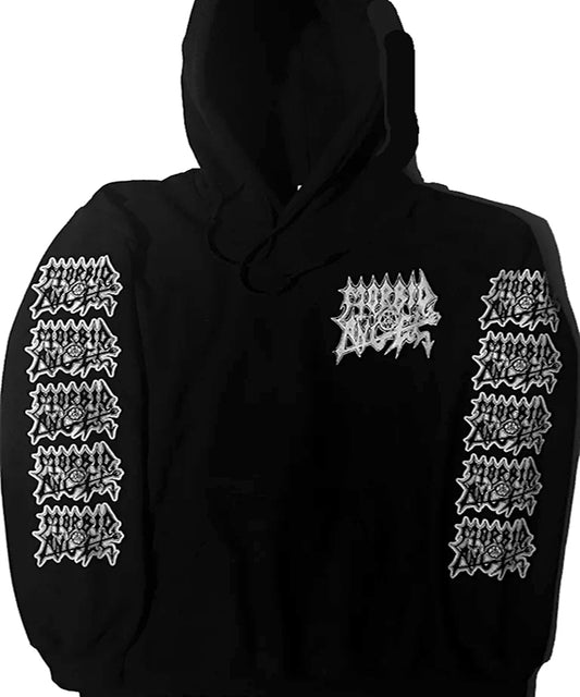 Morbid Angel Pocket print Hooded Sweatshirt With Sleeve Print