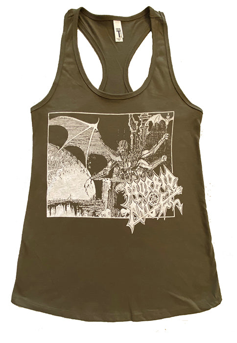 Morbid Angel  "Abominations "  Military Green  Ladies Racerback Tank Top death metal tanktop for wormen