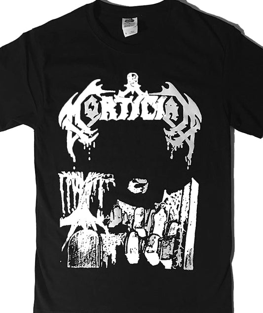Mortican horror death metal band demo shirt 1990 necroharmonic cult death metal demo tee