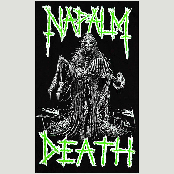 Napalm Death " Life  " Green logo Flag / Banner / Tapestry