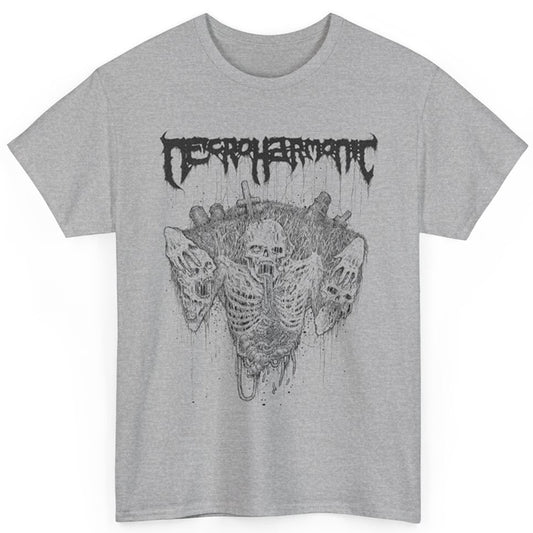 Necroharmonic " Grave Ghoul " T-Shirt Athletic Gray