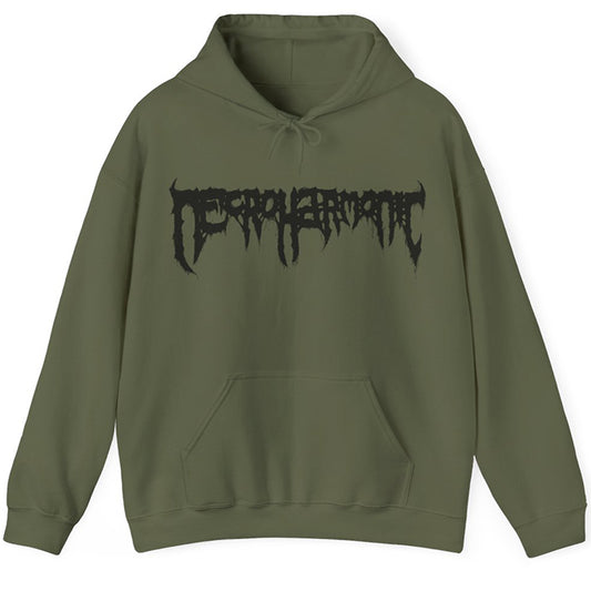 Necroharmonic Logo Hoodie Hooded Sweatshirt Military Green