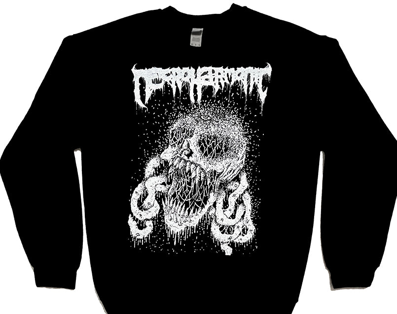 Necroharmonic -  Black Crew Neck Sweatshirt  with white print