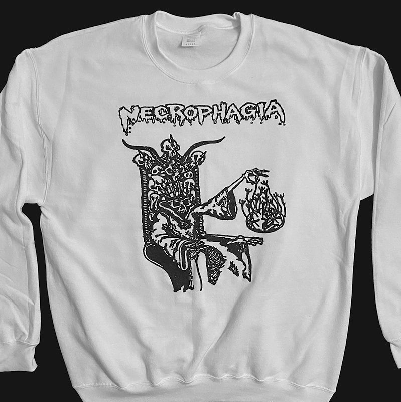 Necrophagia " Rise from The Crypt " White Sweatshirt
