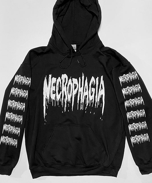 Necrophagia Logo Hoodie with Sleeve prints