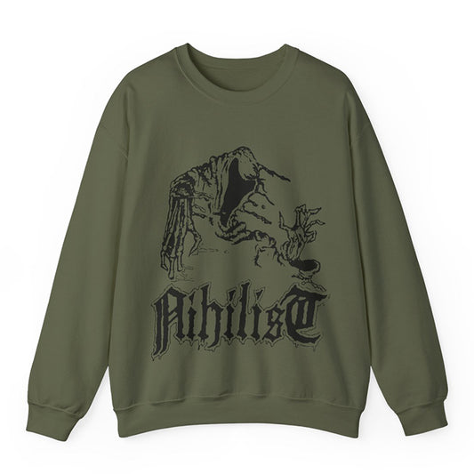 Nihilist " Ghost " Sweatshirt Mililtary Green