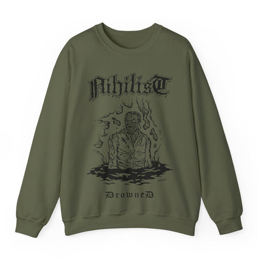 Nihilist " Drowned " Sweatshirt Military Green