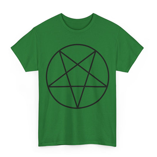 Green Pentagram T-Shirt – Black Satanic Occult Design