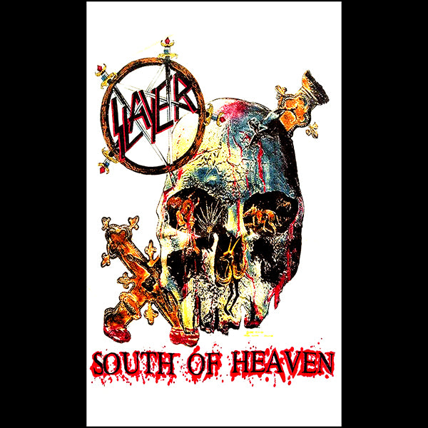 Slayer " South Of Heaven " White Flag / Banner / Tapestry