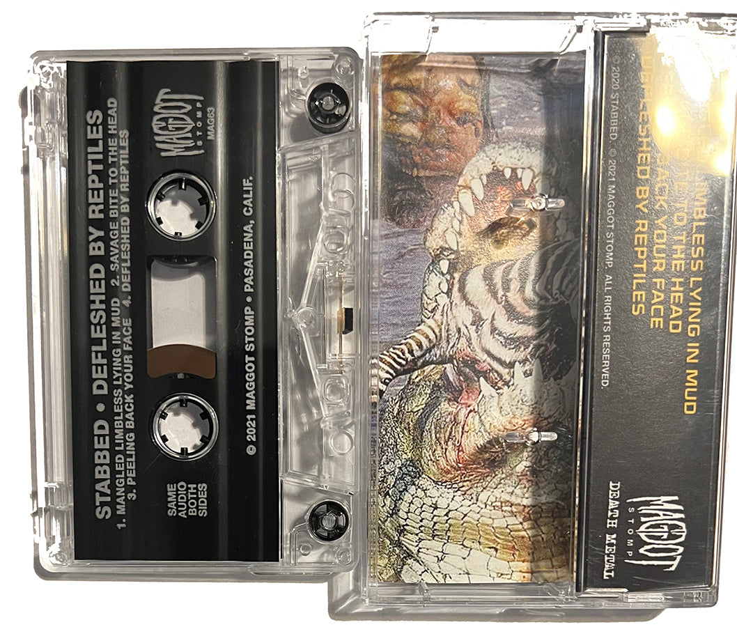Stabbed " Defleshed By Reptiles " Demo  Cassette Tape maggot stomp press rare
