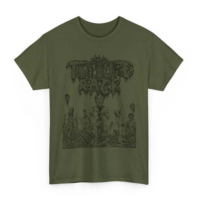 Torture Rack " Pit of Limbs " T shirt Military Green