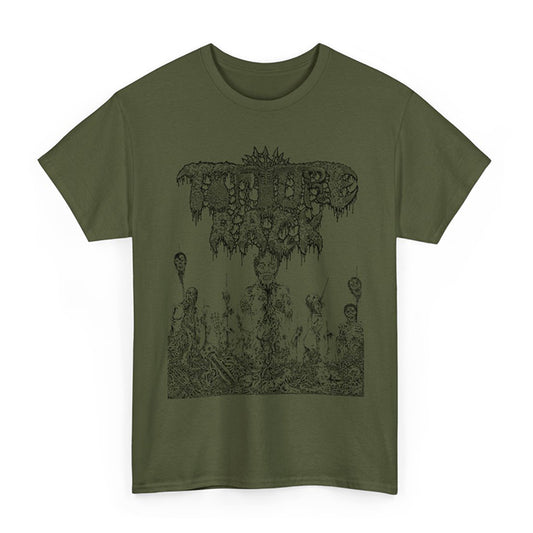 Torture Rack " Pit of Limbs " T shirt Military Green
