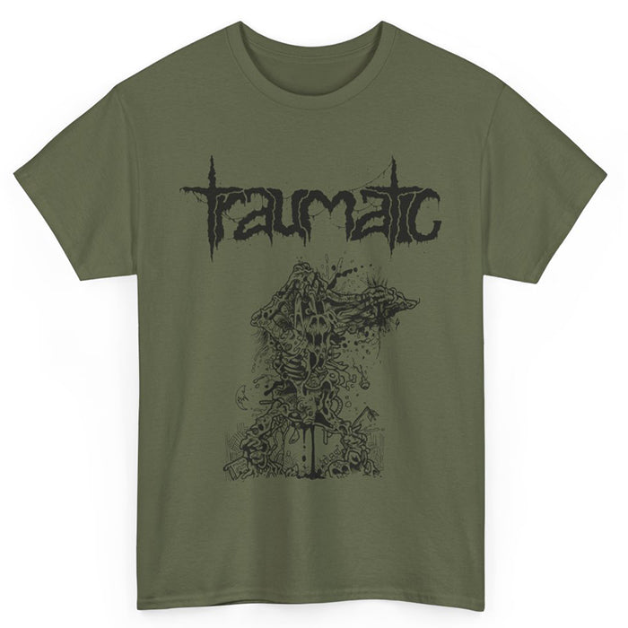 Traumatic "The Process Of Raping A Rancid Cadaver" T shirt Military Green